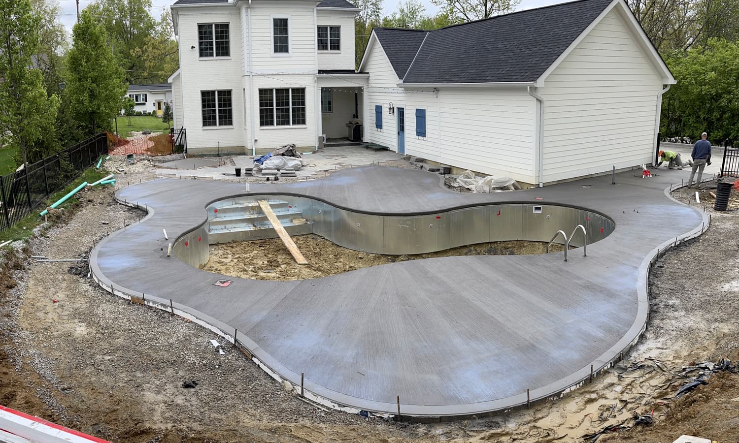 Decorative Concrete Pool Deck - Plano Residence