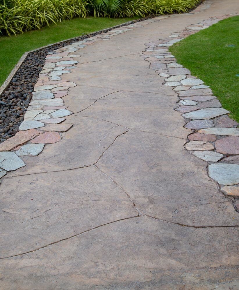 Stamped Concrete Walkway - Frisco Estate